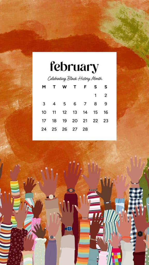 February 2025 wallpapers – 55 free phone &#038; desktop calendars + Black History Month options, Oh So Lovely Blog