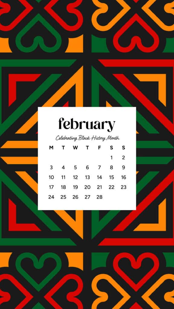 February 2025 wallpapers – 55 free phone &#038; desktop calendars + Black History Month options, Oh So Lovely Blog