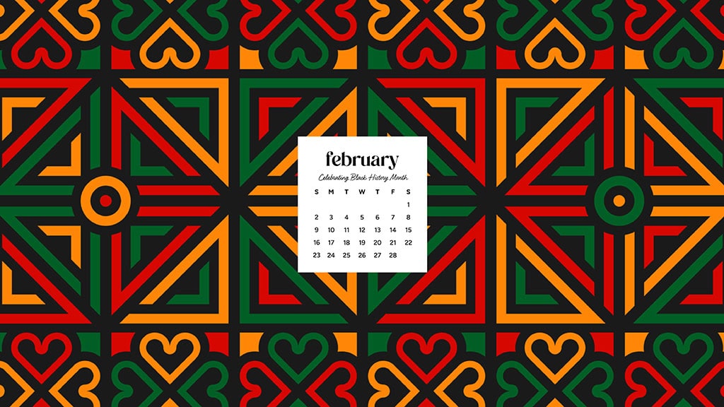 February 2025 wallpapers – 55 free phone &#038; desktop calendars + Black History Month options, Oh So Lovely Blog