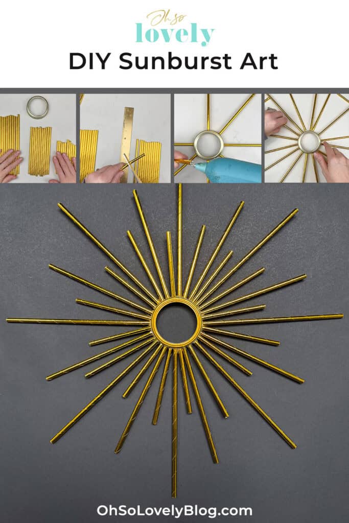 DIY Sunburst Art – Two Modern Styles, Oh So Lovely Blog