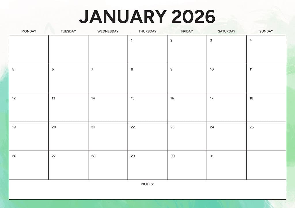 Free 2026 Calendars — 90 Printable Options — Sunday &amp; Monday Starts, Oh So Lovely Blog