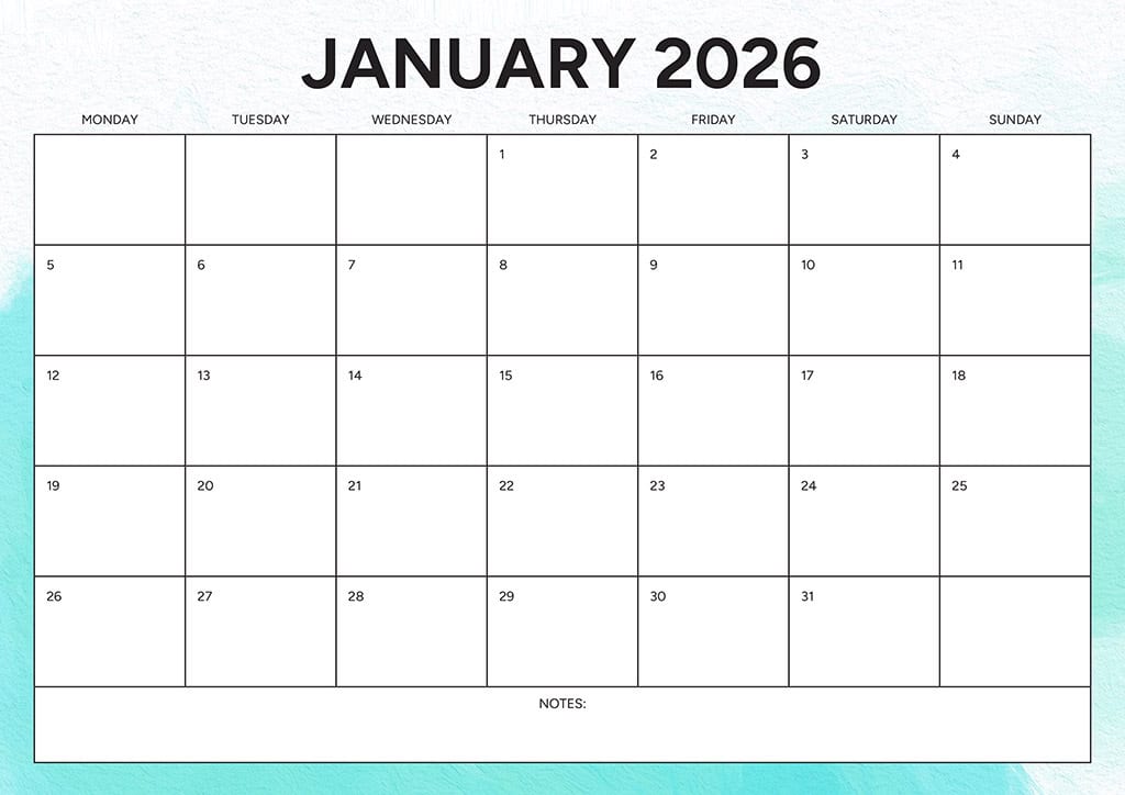 Free 2026 Calendars — 90 Printable Options — Sunday &amp; Monday Starts, Oh So Lovely Blog