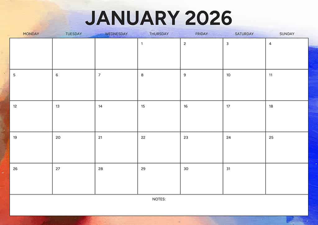 Free 2026 Calendars — 90 Printable Options — Sunday &amp; Monday Starts, Oh So Lovely Blog