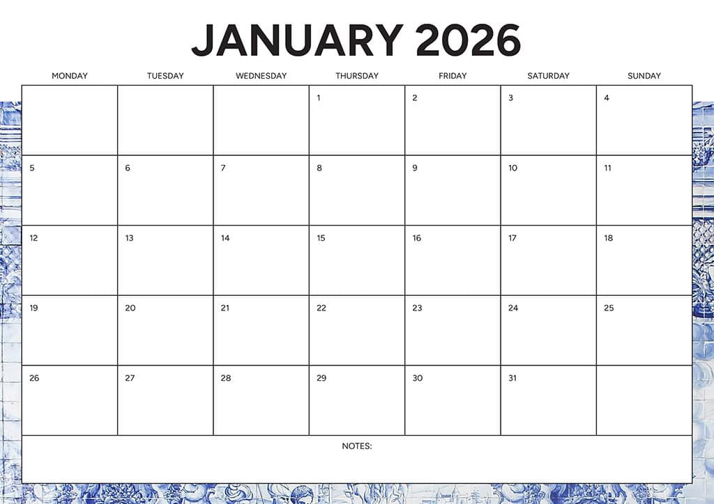 Free 2026 Calendars — 90 Printable Options — Sunday &amp; Monday Starts, Oh So Lovely Blog