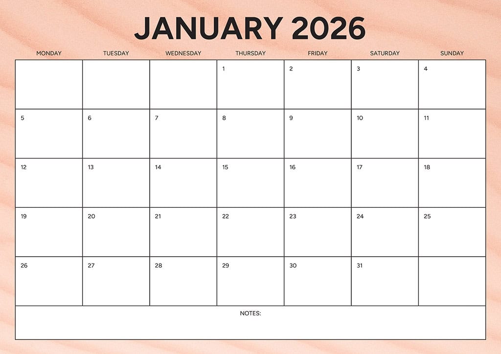 Free 2026 Calendars — 90 Printable Options — Sunday &amp; Monday Starts, Oh So Lovely Blog