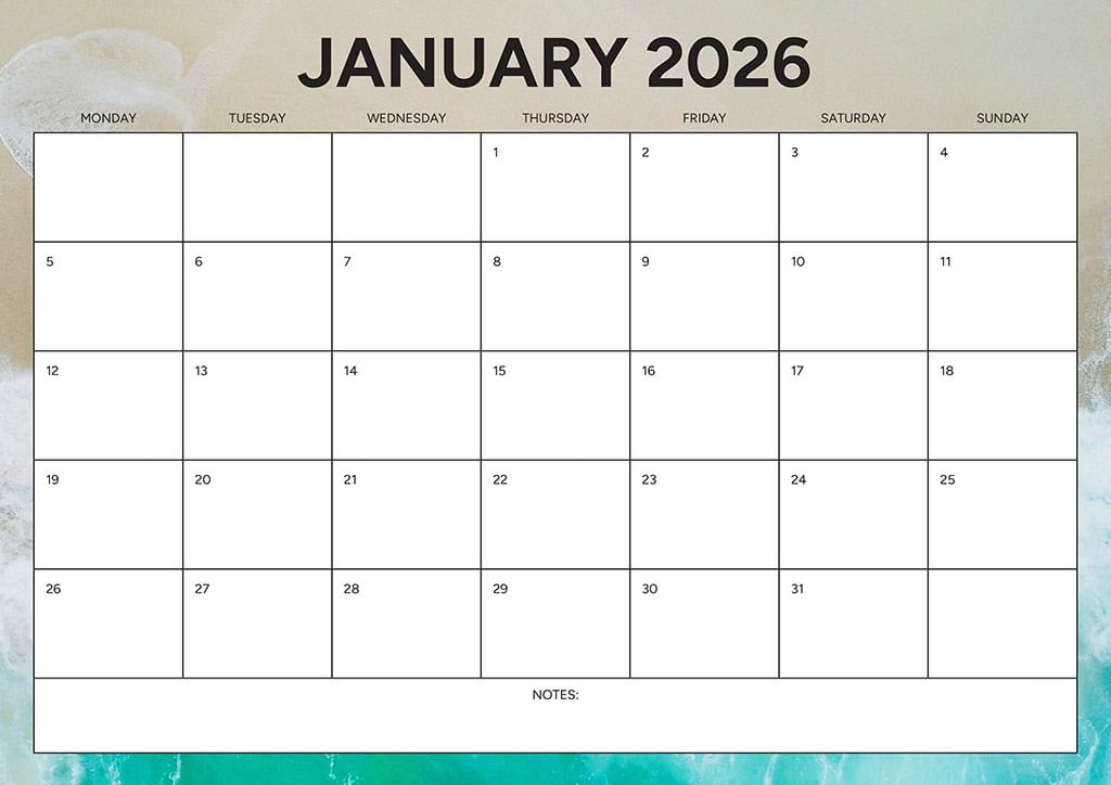 Free 2026 Calendars — 90 Printable Options — Sunday &amp; Monday Starts, Oh So Lovely Blog