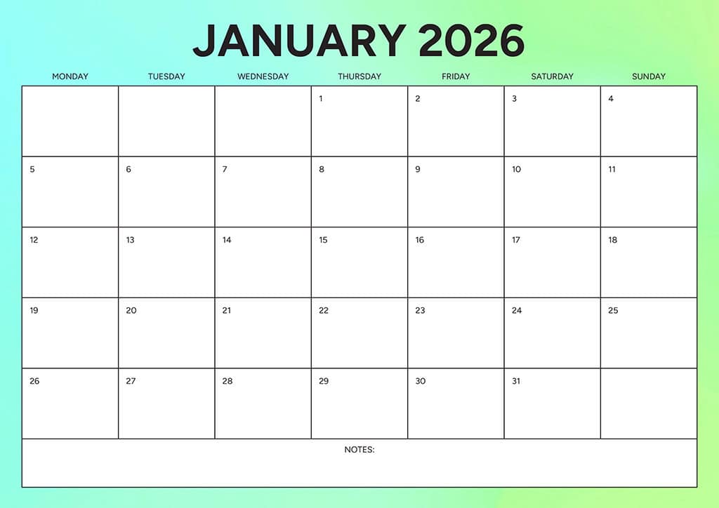 Free 2026 Calendars — 90 Printable Options — Sunday &amp; Monday Starts, Oh So Lovely Blog
