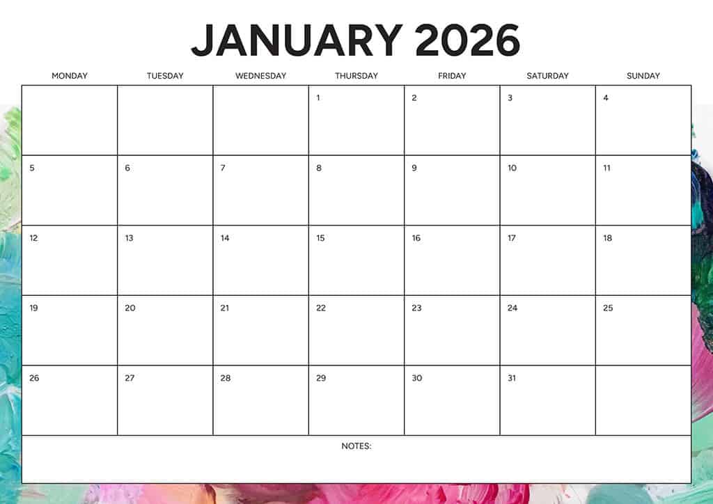 Free 2026 Calendars — 90 Printable Options — Sunday &amp; Monday Starts, Oh So Lovely Blog
