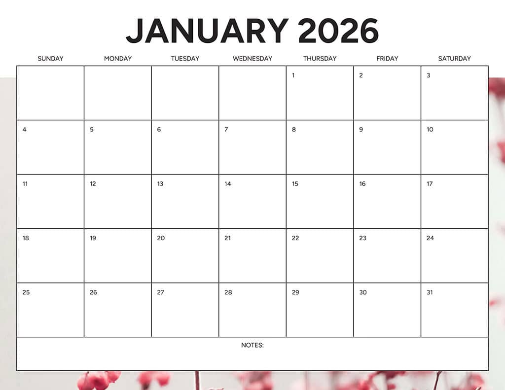 Free 2026 Calendars — 90 Printable Options — Sunday &amp; Monday Starts, Oh So Lovely Blog