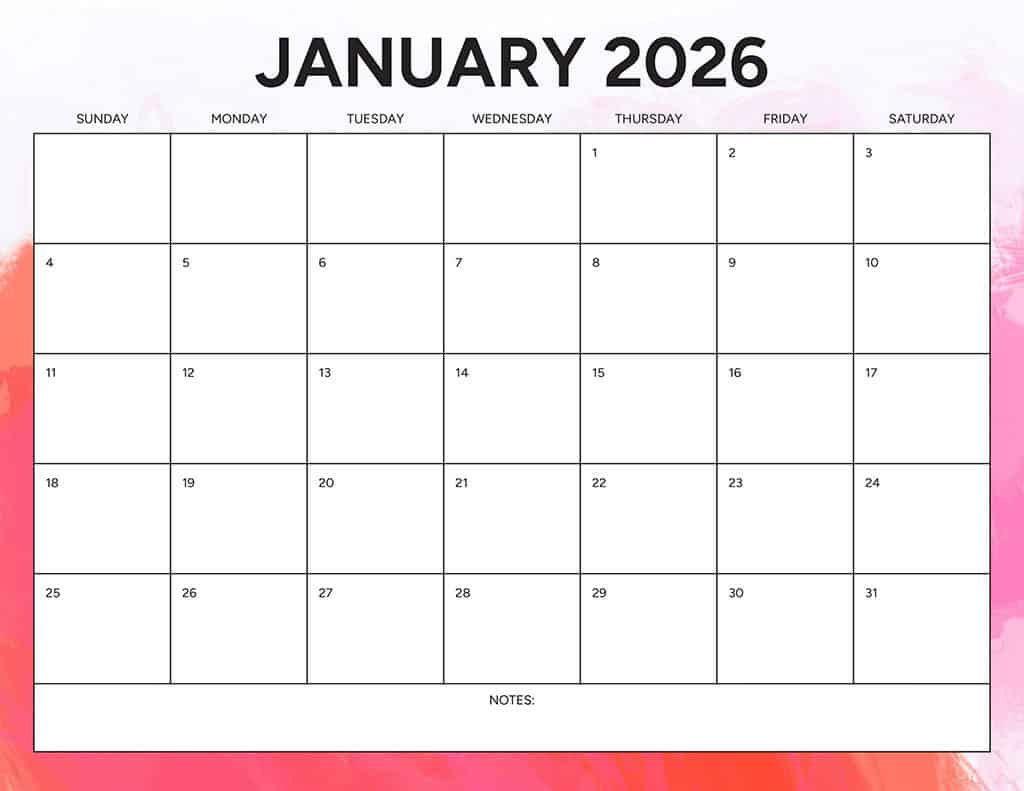 Free 2026 Calendars — 90 Printable Options — Sunday &amp; Monday Starts, Oh So Lovely Blog