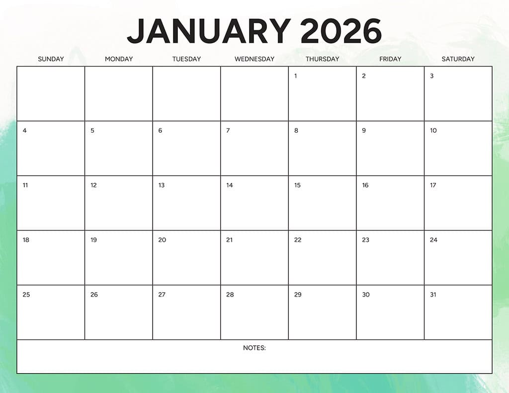 Free 2026 Calendars — 90 Printable Options — Sunday &amp; Monday Starts, Oh So Lovely Blog