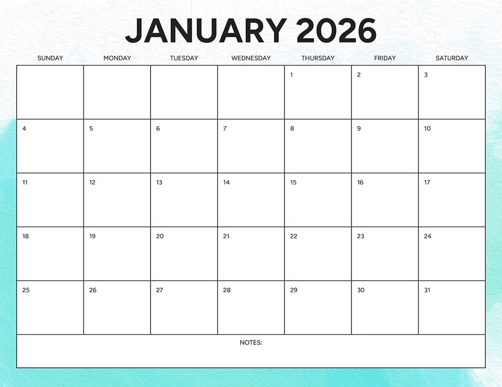 Free 2026 Calendars — 90 Printable Options — Sunday &amp; Monday Starts, Oh So Lovely Blog