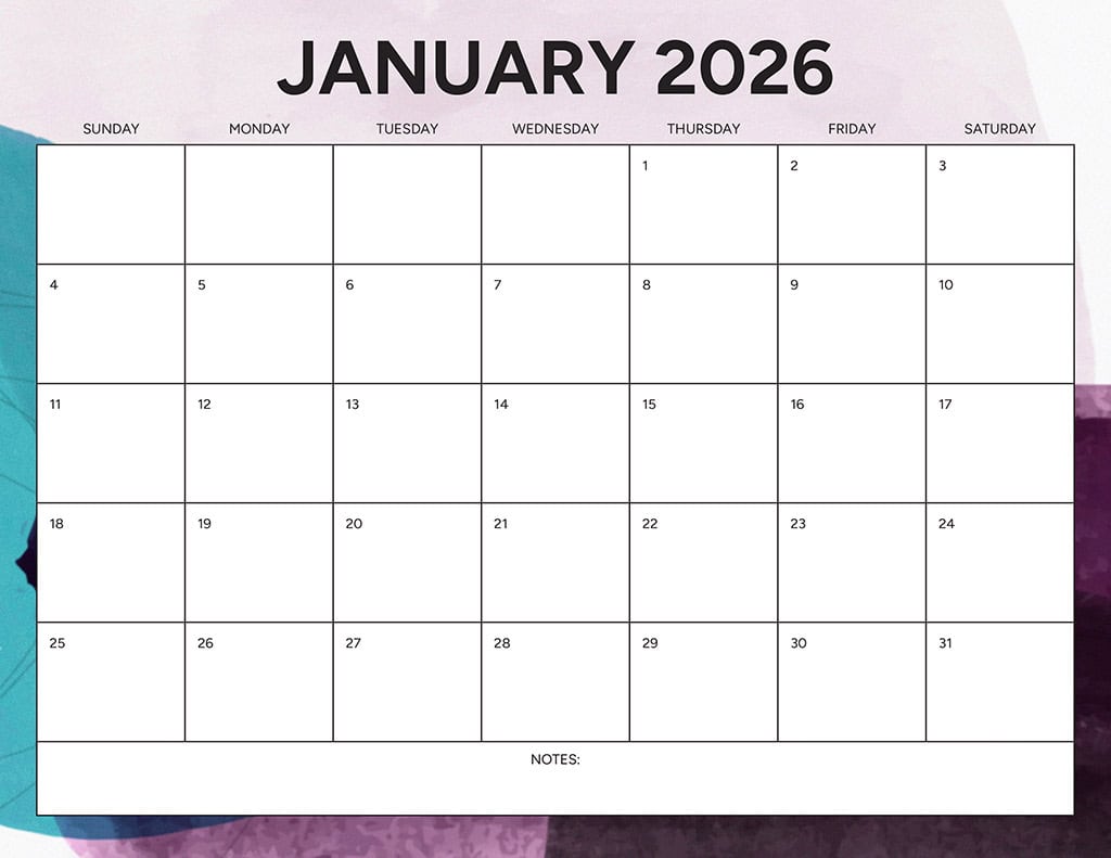 Free 2026 Calendars — 90 Printable Options — Sunday &amp; Monday Starts, Oh So Lovely Blog