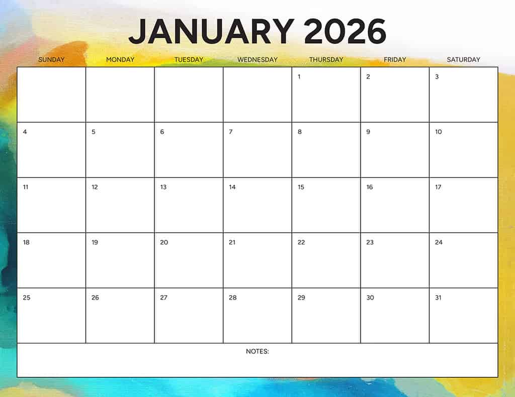 Free 2026 Calendars — 90 Printable Options — Sunday &amp; Monday Starts, Oh So Lovely Blog