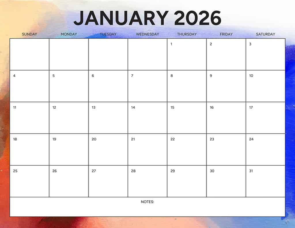 Free 2026 Calendars — 90 Printable Options — Sunday &amp; Monday Starts, Oh So Lovely Blog