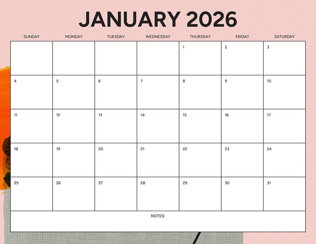 Free 2026 Calendars — 90 Printable Options — Sunday &amp; Monday Starts, Oh So Lovely Blog