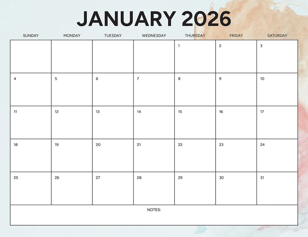 Free 2026 Calendars — 90 Printable Options — Sunday &amp; Monday Starts, Oh So Lovely Blog