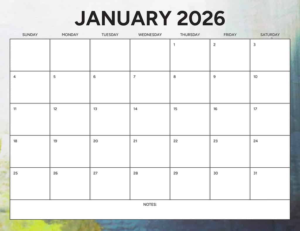 Free 2026 Calendars — 90 Printable Options — Sunday &amp; Monday Starts, Oh So Lovely Blog