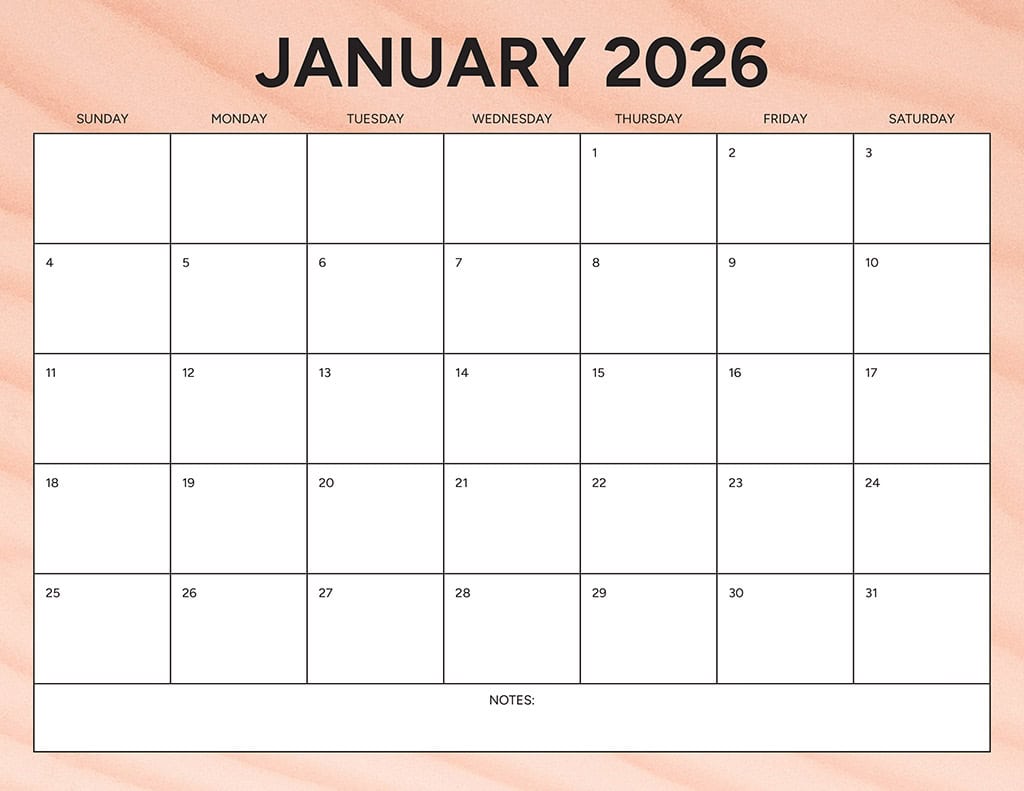 Free 2026 Calendars — 90 Printable Options — Sunday &amp; Monday Starts, Oh So Lovely Blog