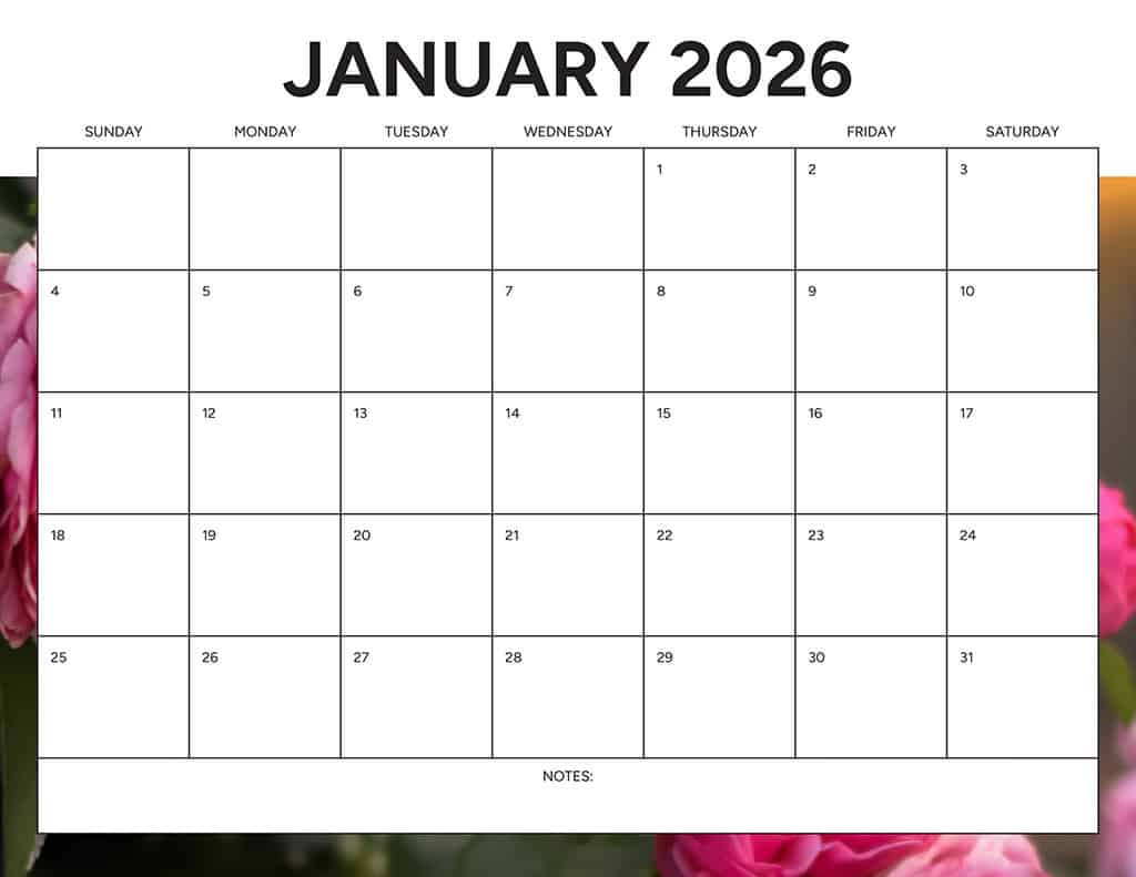 Free 2026 Calendars — 90 Printable Options — Sunday &amp; Monday Starts, Oh So Lovely Blog