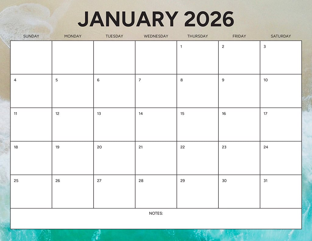 Free 2026 Calendars — 90 Printable Options — Sunday &amp; Monday Starts, Oh So Lovely Blog