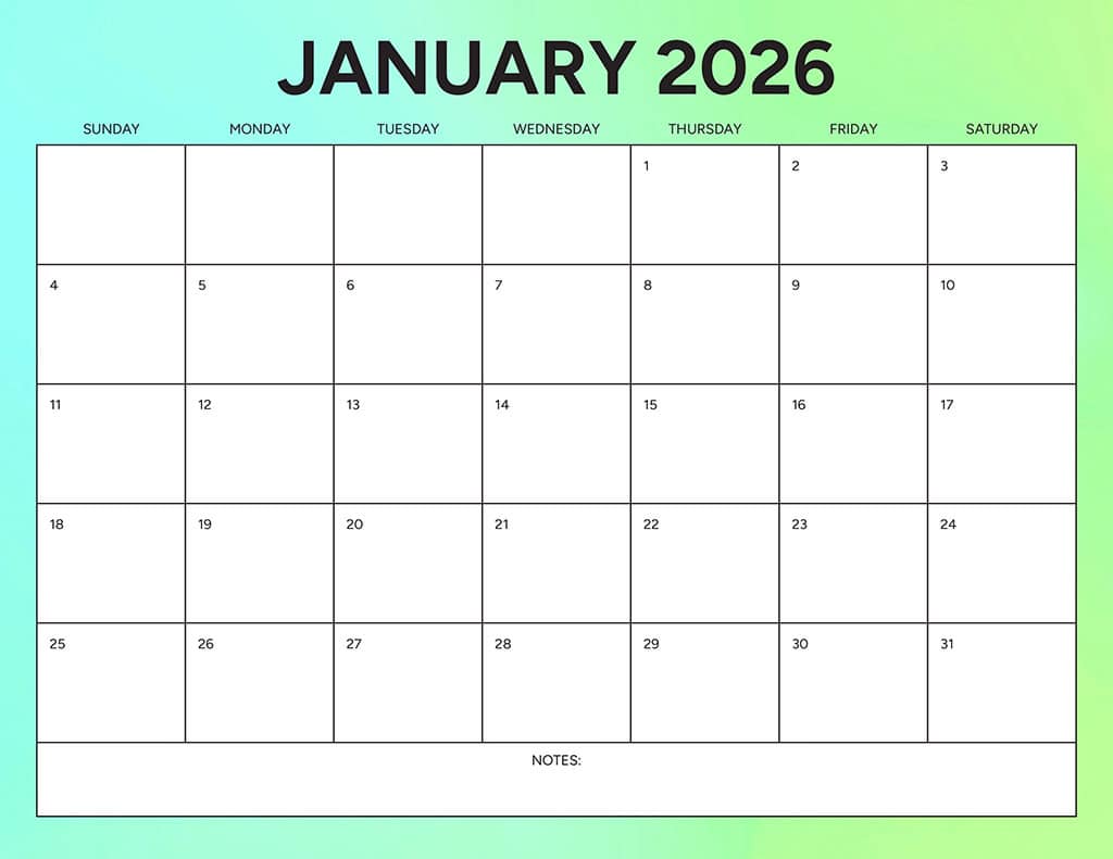 Free 2026 Calendars — 90 Printable Options — Sunday &amp; Monday Starts, Oh So Lovely Blog