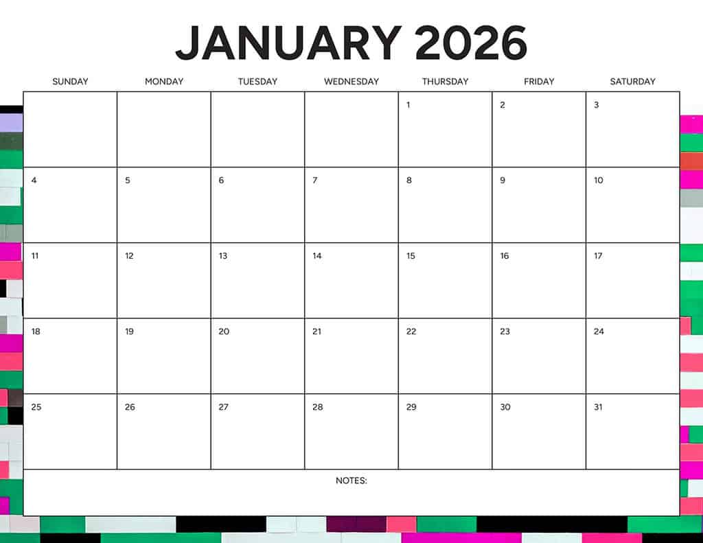 Free 2026 Calendars — 90 Printable Options — Sunday &amp; Monday Starts, Oh So Lovely Blog