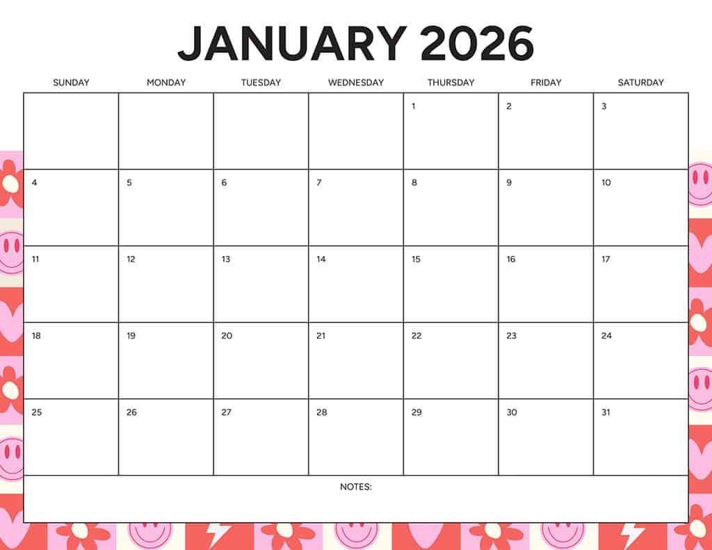 Free 2026 Calendars — 90 Printable Options — Sunday &amp; Monday Starts, Oh So Lovely Blog