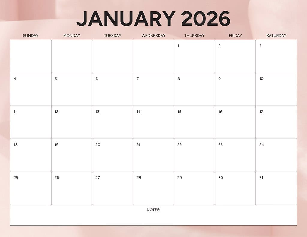 Free 2026 Calendars — 90 Printable Options — Sunday &amp; Monday Starts, Oh So Lovely Blog