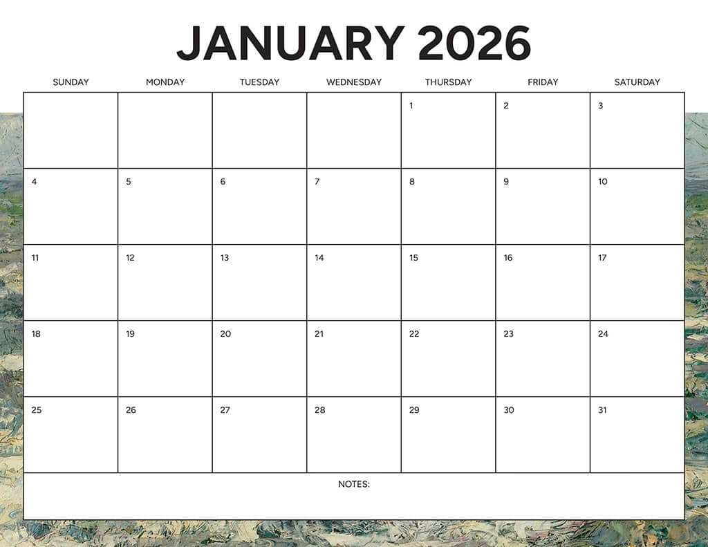 Free 2026 Calendars — 90 Printable Options — Sunday &amp; Monday Starts, Oh So Lovely Blog