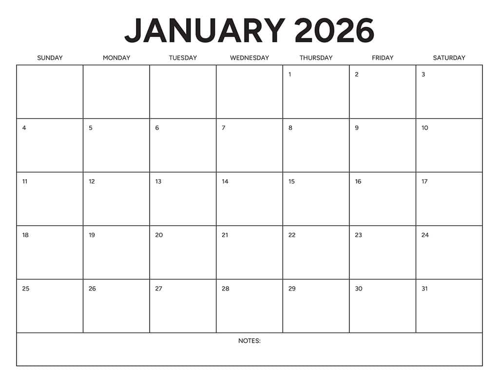 Free 2026 Calendars — 90 Printable Options — Sunday &amp; Monday Starts, Oh So Lovely Blog