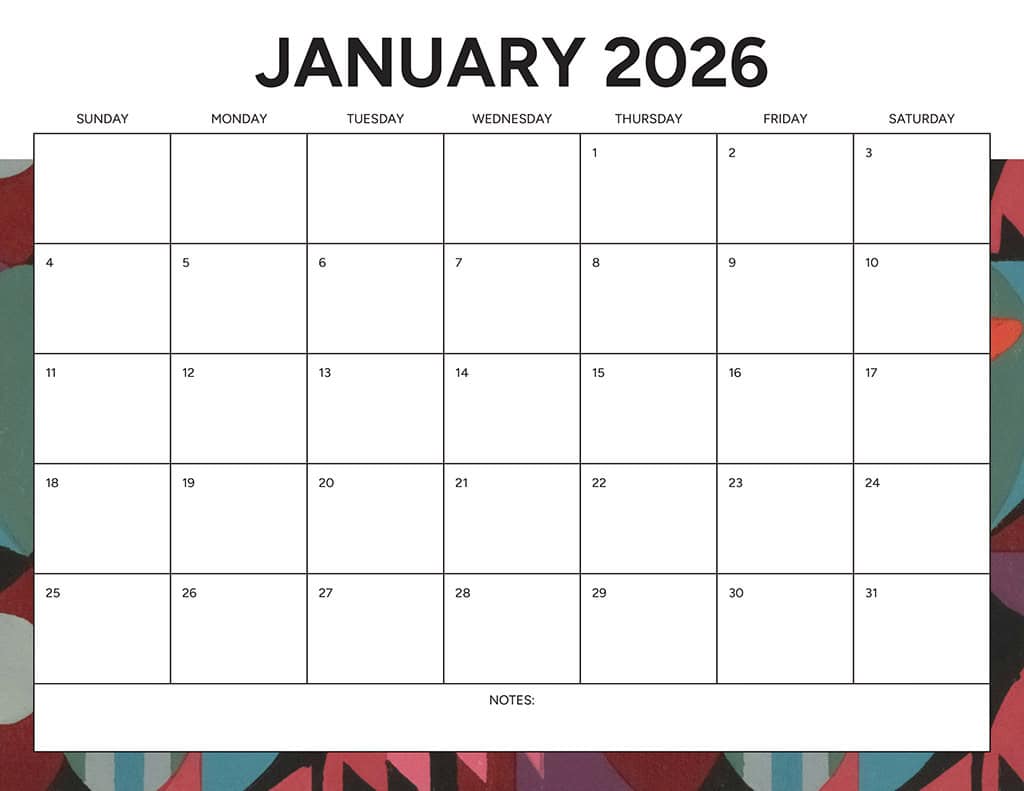 Free 2026 Calendars — 90 Printable Options — Sunday &amp; Monday Starts, Oh So Lovely Blog