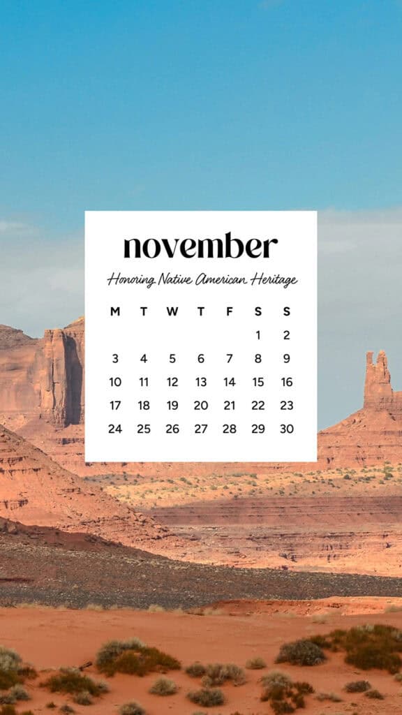 November 2025 Wallpapers – 56 Free Phone &amp; Desktop Calendars + Native American Heritage Month!, Oh So Lovely Blog